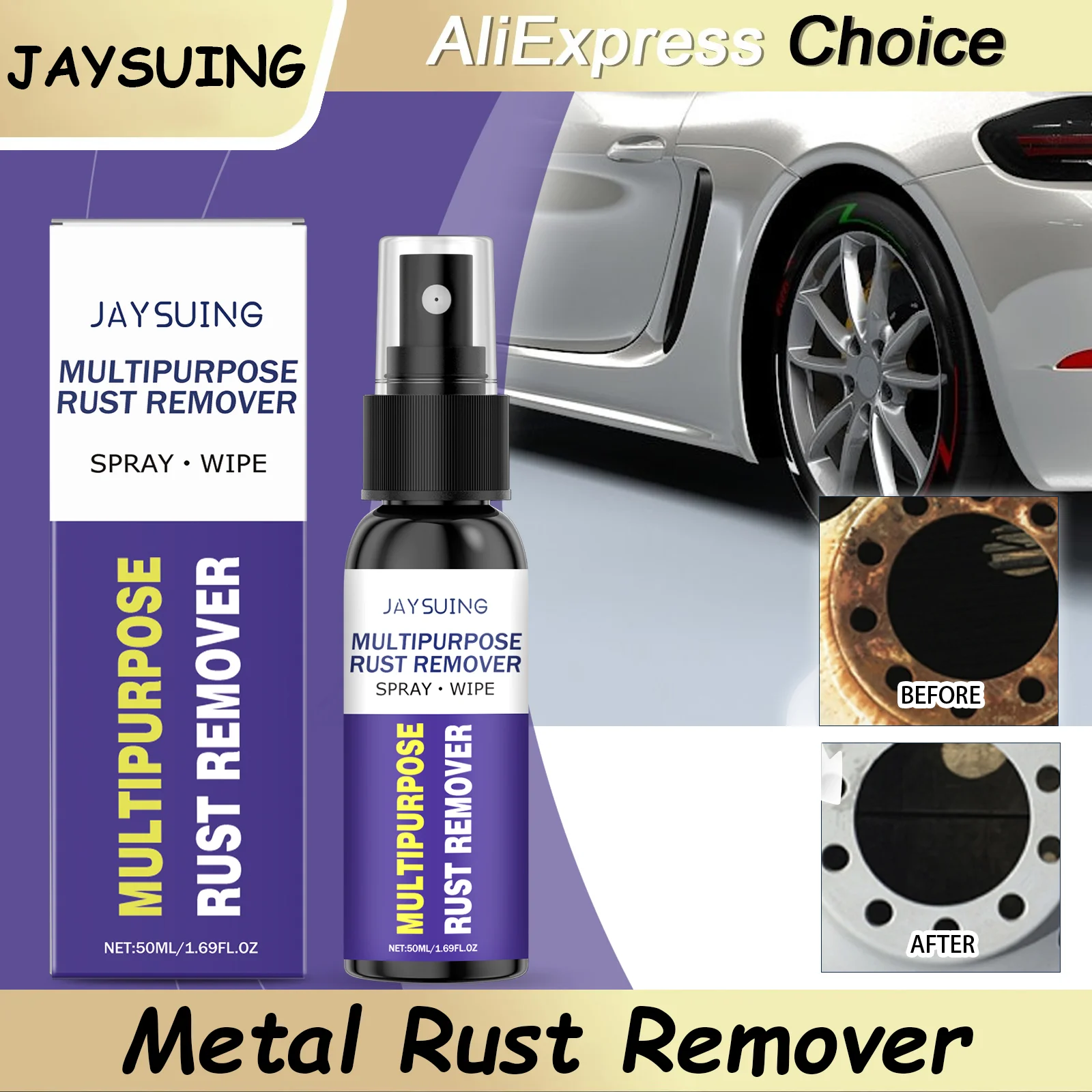 Metallrostentferner-Sprühnebel Multifunktionales Autoreifen-Polier- und Aufbereitungsmittel Auto-Wasserhahn Chrom Anti-Rost-Reiniger Image