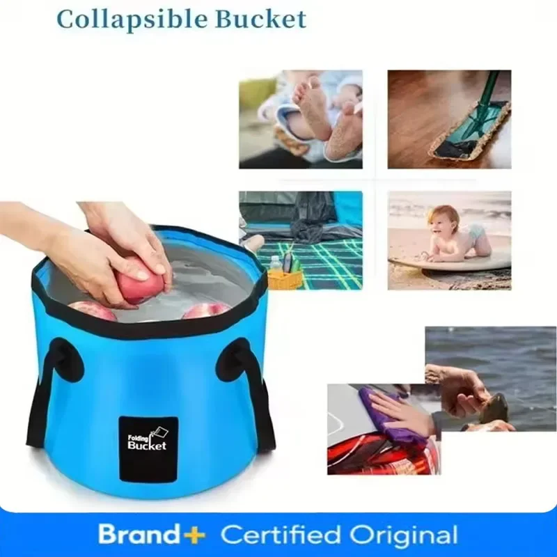 12L-20L Tragbarer Faltbarer Wassereimer Fischereieimer Faltbarer Wasserbehälter für Reisen Camping Wandern Angeln Waschen Amag Image