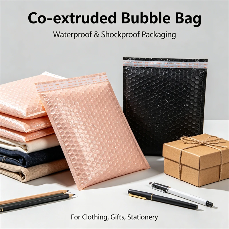 50 Stück Luftpolsterumschläge Selbstklebende Stoßfeste Luftpolstertaschen Karten-Schmuck-Geschenk-Schutzverpackung Co-Extrudierte Folien-Luftpolstertasche Image