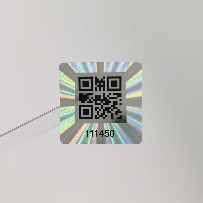 25 x 25 mm, 1000 Stück, holografischer QR-Code-Aufkleber, erlischt manipulationssicher, authentisches Laser-Sicherheitsetikett, einzigartige Nummer, individuell Image