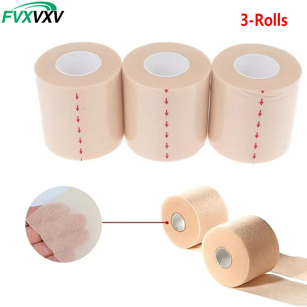 3 Rollen Schaumstoff-Unterbandage Sporttape Vorwickelband Athletisches Tape Schaumstoff-Vorwickelband für Knöchel, Handgelenke, Hände und Knie Image