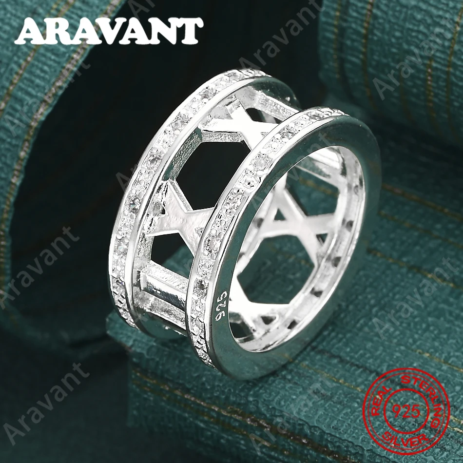 Ring aus 925er Sterlingsilber mit römischen Ziffern aus Zirkonia (5-10). # ) - Exquisiter und süßer Hochzeitsschmuck für Frauen Image