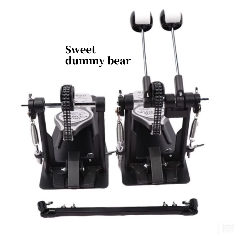 Großes Power Double Kick Drum Pedal – Zinklegierung, dicke Kette, Tritthammer, Trommelfußpedal, Kopfzubehör Image