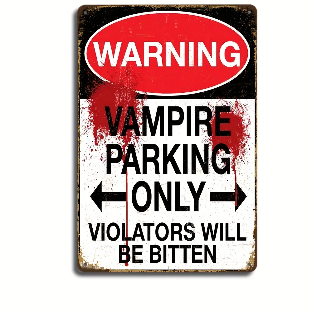 Lustiges Vampir-Parkschild – 30,48 x 20,32 cm große Metallplatte, „Nur Vampir-Parkplatz“-Schild, humorvolle Gothic-Dekoration für Zuhause und Garage, perfekt