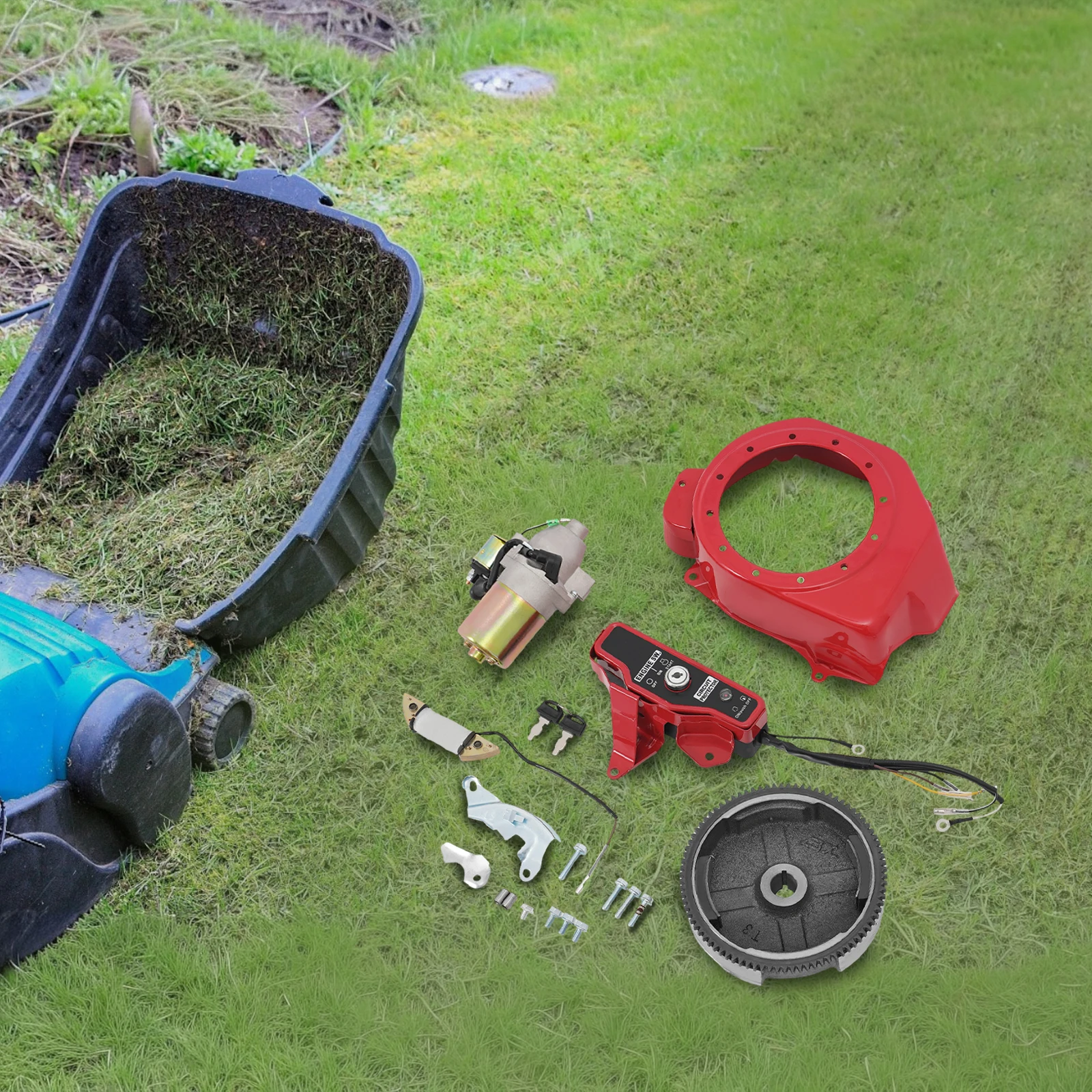 Kit de volant moteur GX160 GX200, volant moteur de 6,7 pouces de diamètre avec couronne dentée, ensemble professionnel de volant moteur pour réparation quotidienne