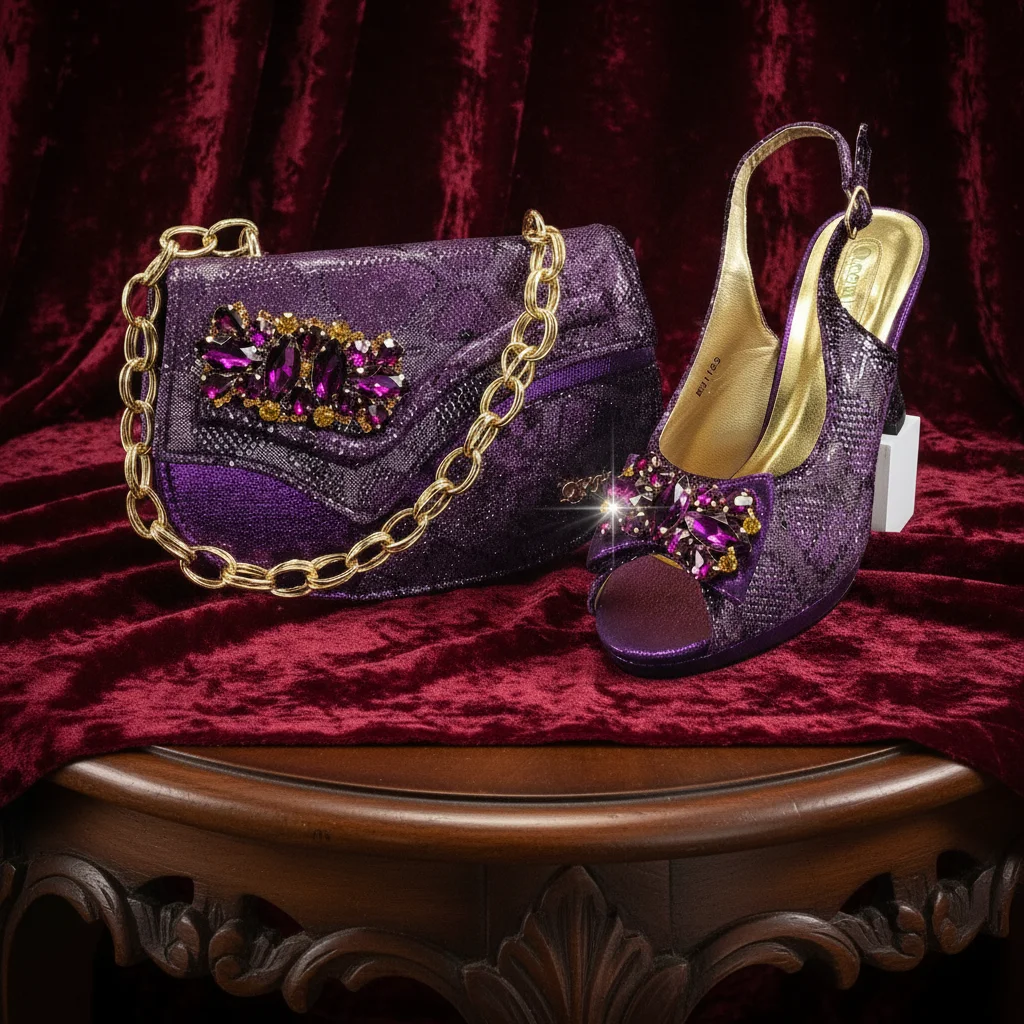 Italienisches Design, elegante Damenschuhe mit Absatz in größeren Größen und Strass-Schmetterlingstasche – perfekt für Hochzeiten und Brautaccessoires