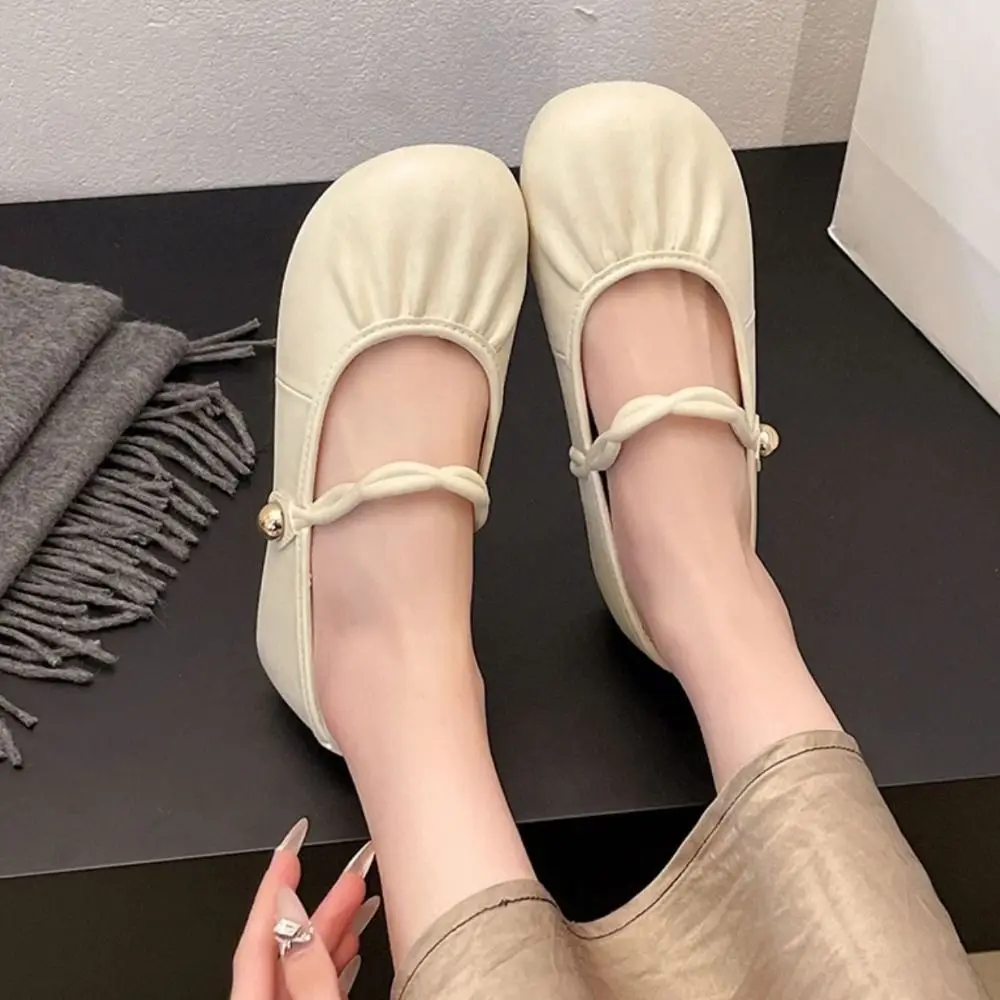 2025 Weiche Mary-Jane-Schuhe mit elastischen Kreuzbändern, Halbschuhe, Ballerinas aus weichem Leder, elegante Damenschuhe