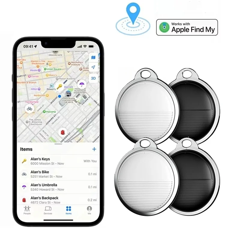 1/3/6 Stück Smart GPS-Tracker Kompatibel mit Apple Find My APP Smart Tag Schlüsselfinder Anti-Verlust Globaler Lokalisator für Geldbörse Gepäck Haustiere Image