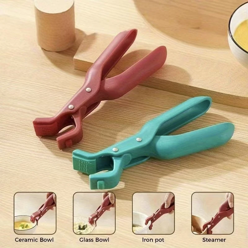 2/1 Stück Verbrühungsschutz-Clips, Heißgeschirr-Greifer, rutschfeste Schüsselklemme für Bratpfannen, Heißluftfritteusen, Dampfgarer, Ofen Image