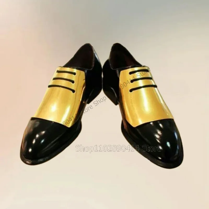 Metall Dekor Schwarz Spitz Riemchen Männer Schuhe Fashion Lace Up Männliche Schuhe Luxus Handgemachte Party Bankett Büro Männer Casual Schuhe