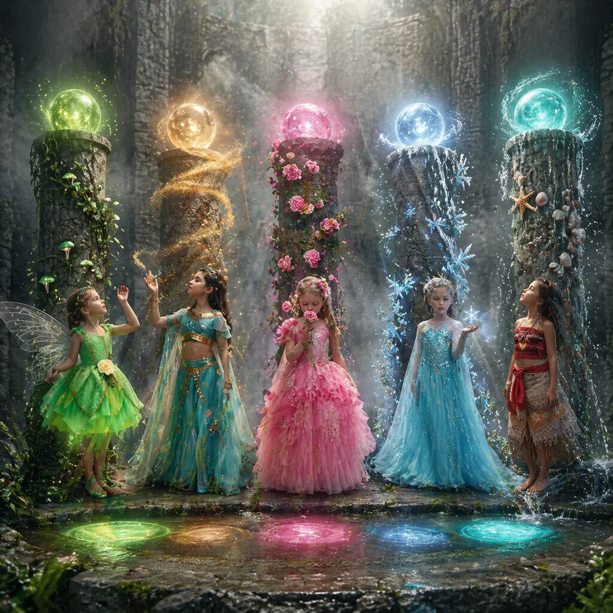 Party-Prinzessinnenkleid Elsa Anna Schneewittchen Aurora Moana Rapunzel Belle Ariel Meerjungfrau für Mädchen Cosplay Karnevals-Outfit 2-8 Jahre