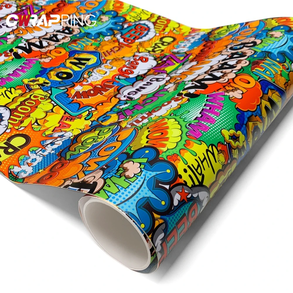 Auto-Dekorationsfolie für Motorradhelme, Automotive-Vinyl für Motorrad-Straßen-Graffiti-Dekor, Skateboard-Cartoon-Filme Aufkleber-Wrap Image