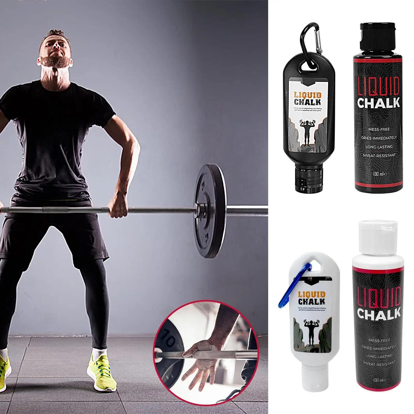 Workout-Kreide für Hände Gym-Kreide Anti-Rutsch-Pulver Magnesiumpulver für Langanhaltenden Grip Schweißresistent für die Hände Image