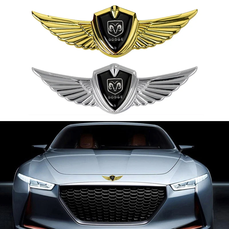 Metall-Autoemblem-Abzeichen für Motorhaube und Karosserie, Seitenaufkleber für Dodge Caliber, Journey, Caravan, Charger, Viper, Dakota, Durango, Nitro Image