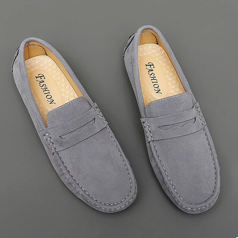 Neue Modische Premium Übergrößen Wildleder-Slipper Handgefertigte Elegante Herren Klassische Freizeitschuhe Slip-on Flache Bequeme Rutschfeste Schuhe