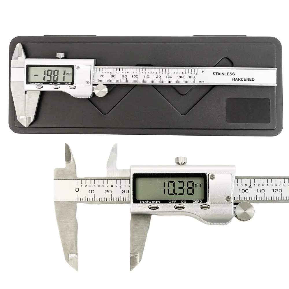 6-Zoll 0-150mm Edelstahl Elektronischer Digitaler Schiebemesser Metall-Mikrometer Messwerkzeuge Image
