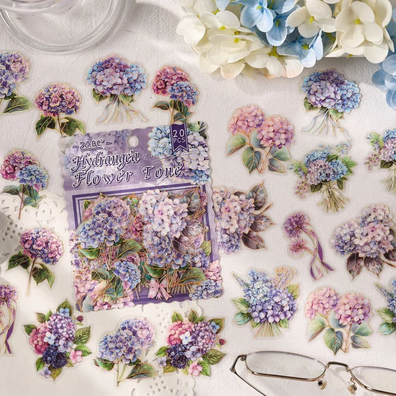 20 Stück/Set Wunderschöne Romantische Blumen-Aufkleber Set Florale DIY Scrapbook Journal Planer Tagebuch Album Dekorative Sticker Image