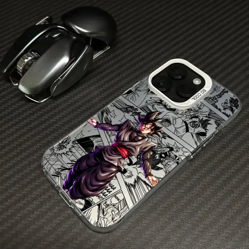 Cover per Xiaomi Redmi Note 7 8 9 9S 10 11 12 13 14 15 Pro Plus 4G 5G Antiurto Opaca con Draghi Goku Black Kakarot