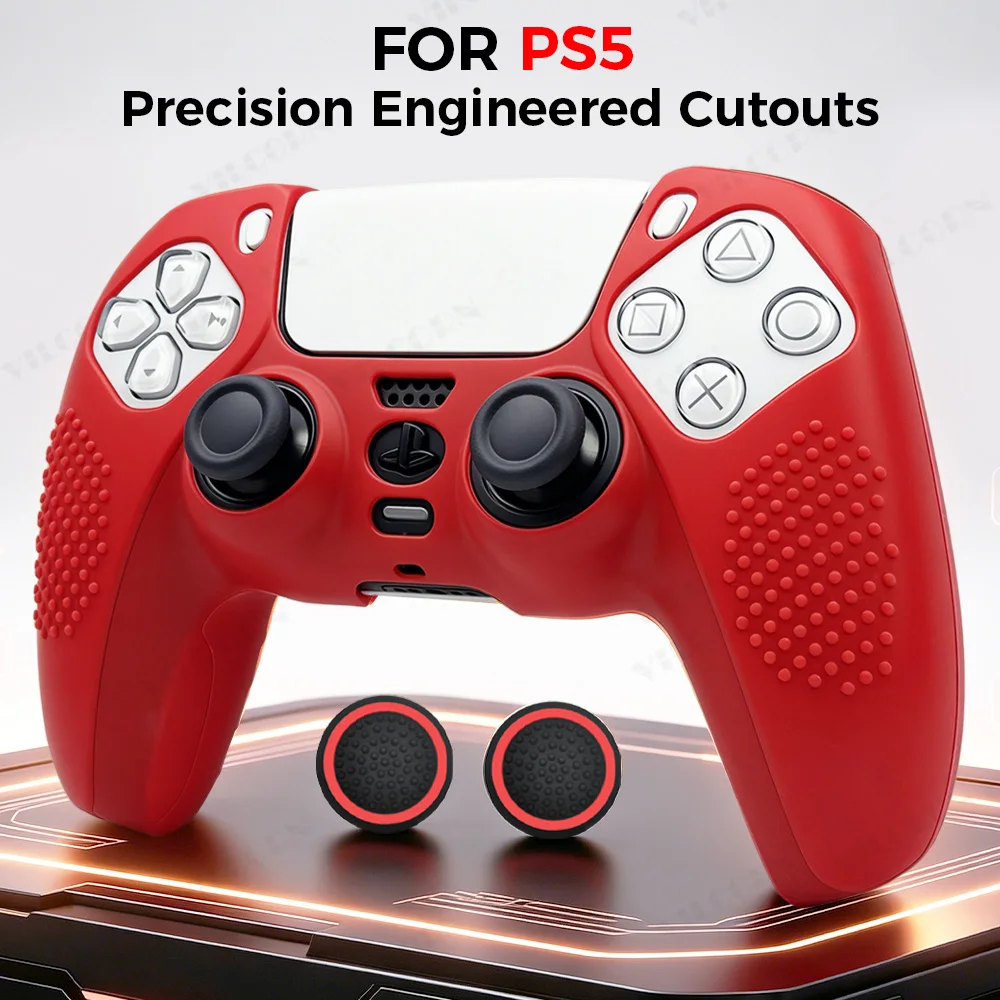 Weiche Silikonhülle für PS5-Controller, rutschfeste Schutzhülle mit Daumenstick-Griffabdeckung für PS5-Zubehör. Image
