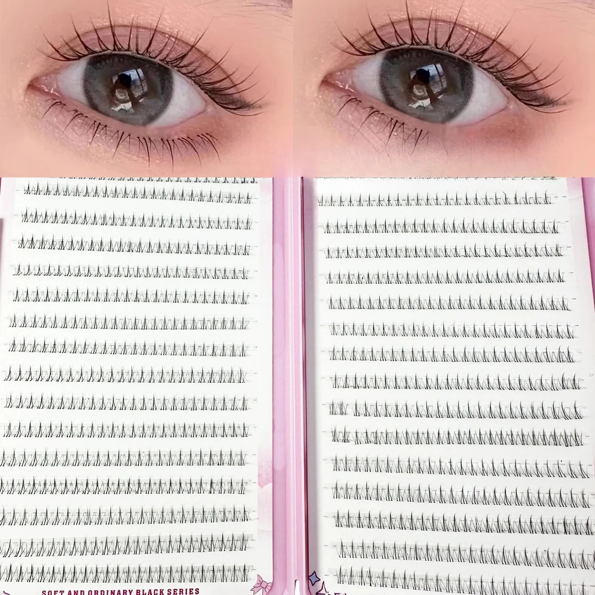 768/60 Stück Unterwimpern-Verlängerung Persönliche Wimpern Professionelles Make-up Einzelne Cluster-Transplantation Künstliche Wimpern Falsche Wimpern Image