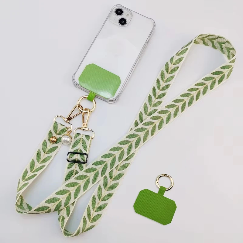 Langes, universell verstellbares Handy-Lanyard für Damen, Crossbody-Schulterriemen, Perlenanhänger, Anti-Verlust-Seil Image