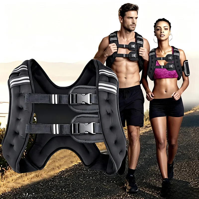 5KG Körpergewichtsweste mit Reflektorstreifen Doppelt Verstellbare Schnalle Komfortable Trainingsweste Heimfitness-Ausrüstung Image