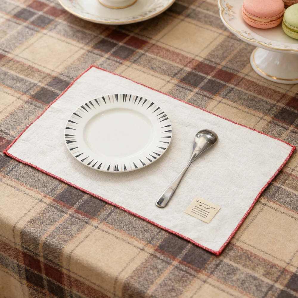 BUYNOW Einfarbige 1-teilige, 2-teilige oder 4-teilige Tischsets im Retro-Rustikalen Minimalistischen Stil für Esstisch, Kaffeetisch und Heimdekoration