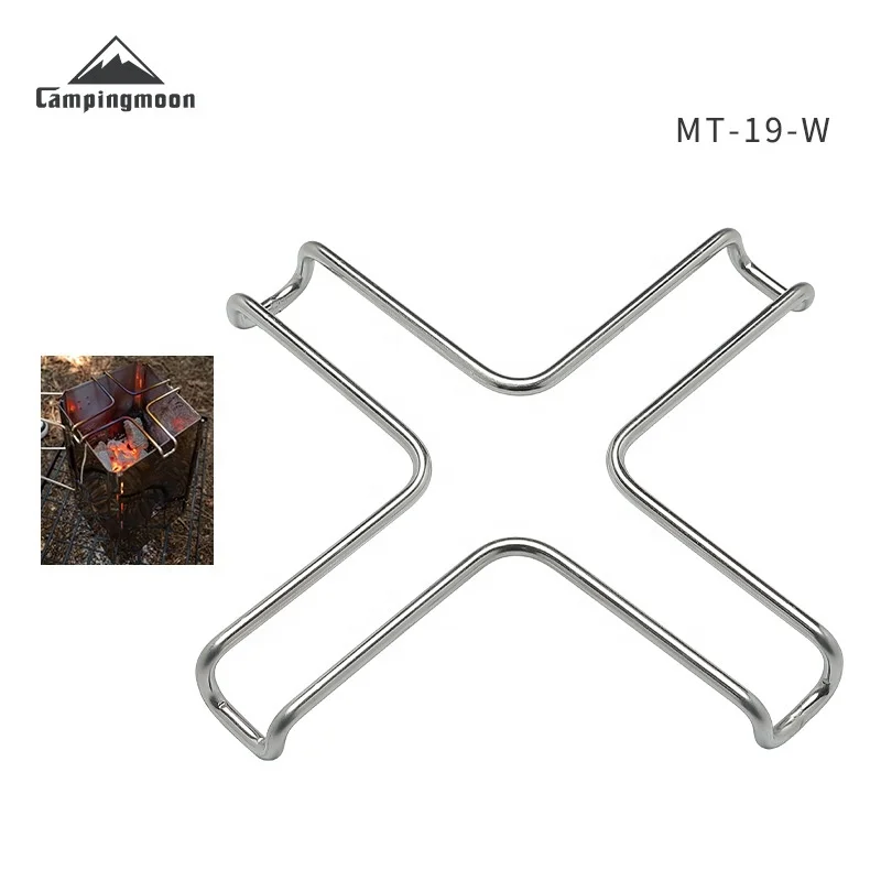 Tragbarer Feuerstellen-Kochständer, Outdoor-Feueranzünder-Gestell, Lagerfeuer-Grillrost-Halter für Garten, Camping und Kamin Image