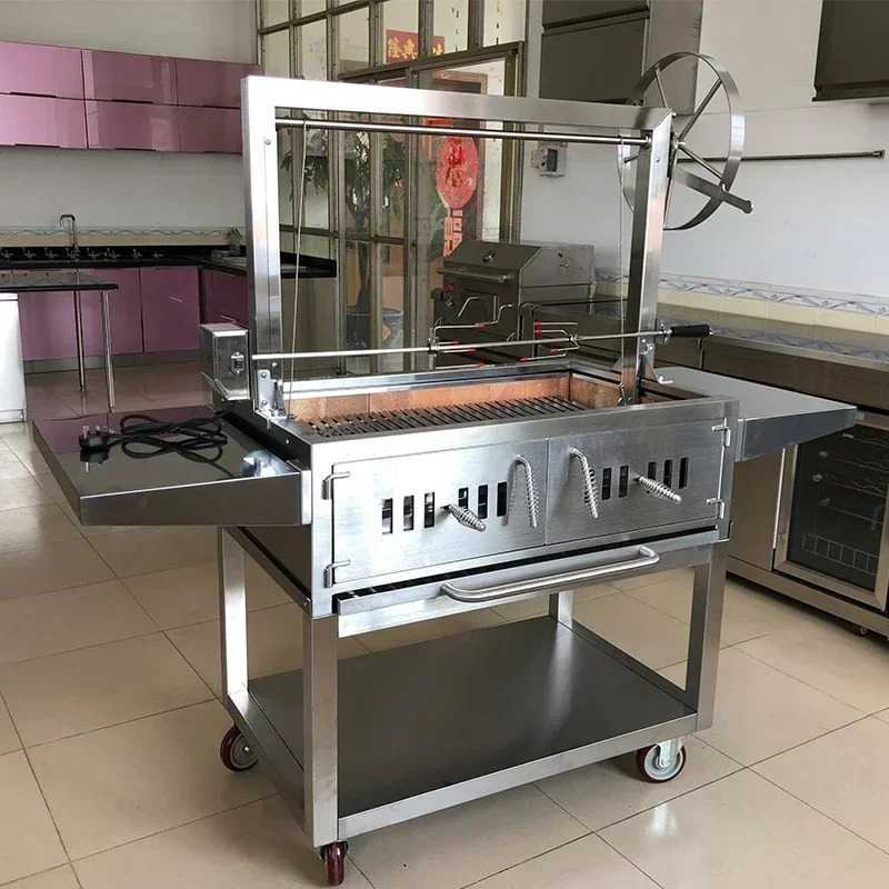 Amerikanischer BBQ-Grill, Verstärkter Großer Outdoor-Grill für Villa und Garten, Fleisch-Grillgerät mit Standfuß Image