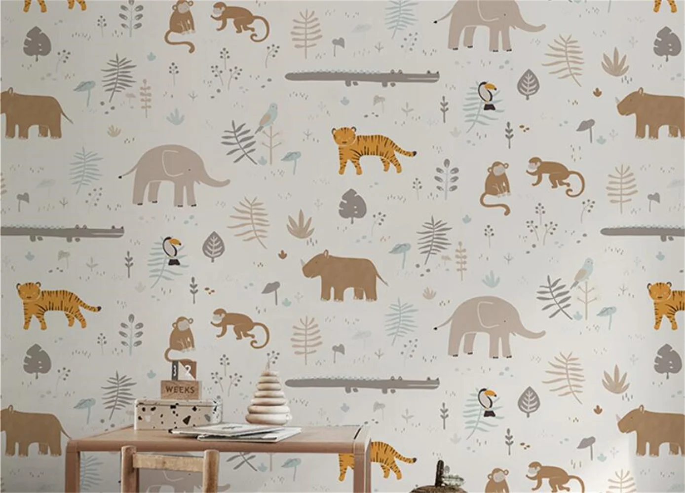 Nordic Tier 3D Tapete für Kinderzimmer TV Hintergrund benutzerdefinierte Kunst Wandbild Jungen und Mädchen Schlafzimmer Dekor PVC Vliestapete