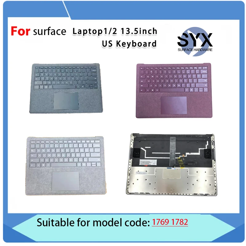 For Microsoft Surface laptop, laptop 1, laptop 2, keyboard assembly, keyboard with touchpad, laptop 1, laptop 2 1769 1782