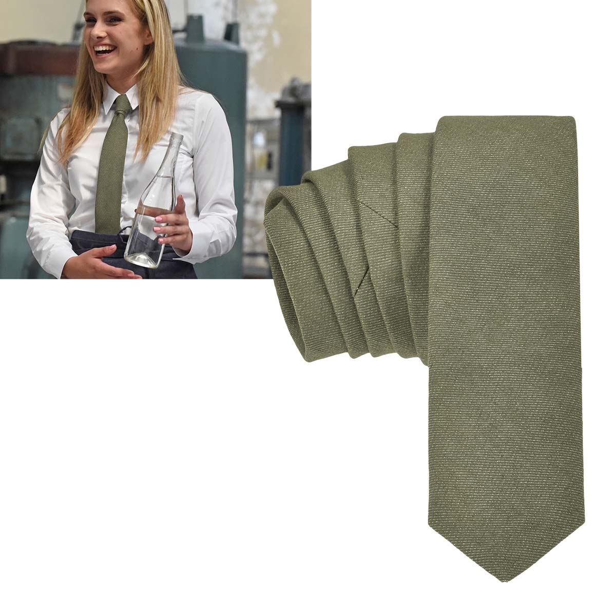 Sir Redman Krawatte Denim "Work" green (grün) Image