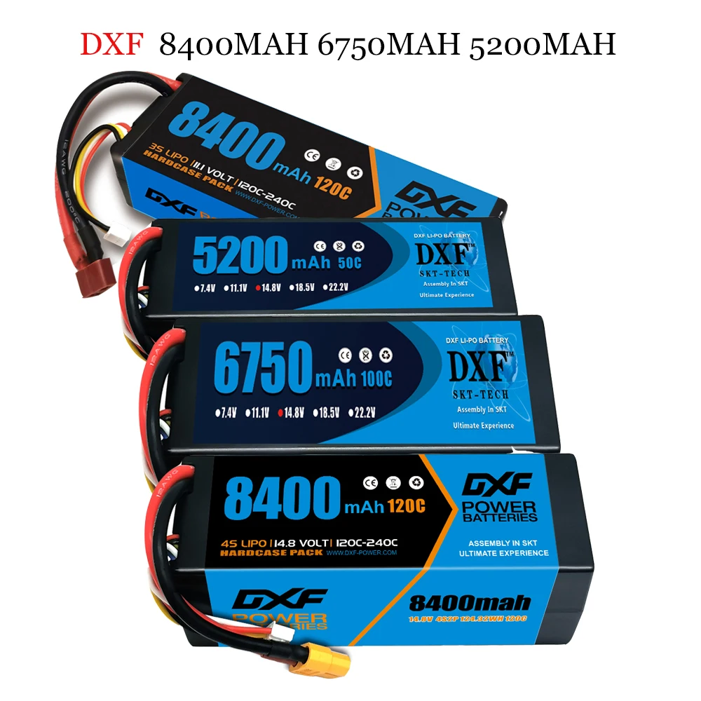 1/2PCS DXF Lipo 3S 4S 2S Batterie 7,4 V 11,1 V 14,8 V 8400mAh 6500mAh 6750mAh 7000mAh 5200mAh 9200mah 10000mah Hardcase für RC Auto Image