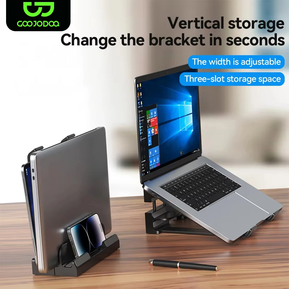 Faltbarer Laptop-Ständer, Notebook-Computer-Halter, Zubehör für MacBook, iPad, Tablet, Telefon, aufbewahrbarer Halter, doppelter Verwendungszweck, verstellbar