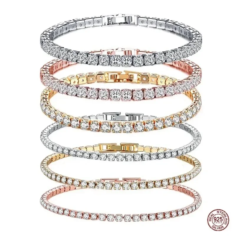 Klassisches, hochwertiges, modisches Damenarmband aus 925er Sterlingsilber, bezauberndes Armband zum Selbermachen, Valentinstag-Lovengeschenk Image