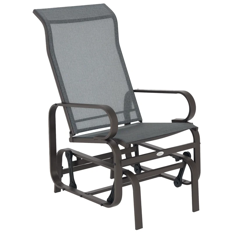 Schaukelstuhl Garten Gartenstuhl Relaxstuhl Gartenschaukel Garten Metall-Schaukelstuhl für Garten Terrasse Balkon Textilene