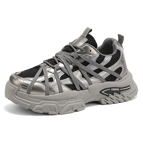 Weiße Herren-Outdoor-Sneaker, leichte, atmungsaktive Schnürschuhe für bequemes Gehen, ideal für Reisen, Wandern, den Alltag und Wochenendausflüge. Image