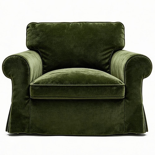 Einzelsofabezug, 1-Sitzer-Sofabezug für Ektorp, Ersatzbezug aus glänzendem Samt, Sofaschutz, waschbarer Möbelbezug für das Wohnzimmer Image