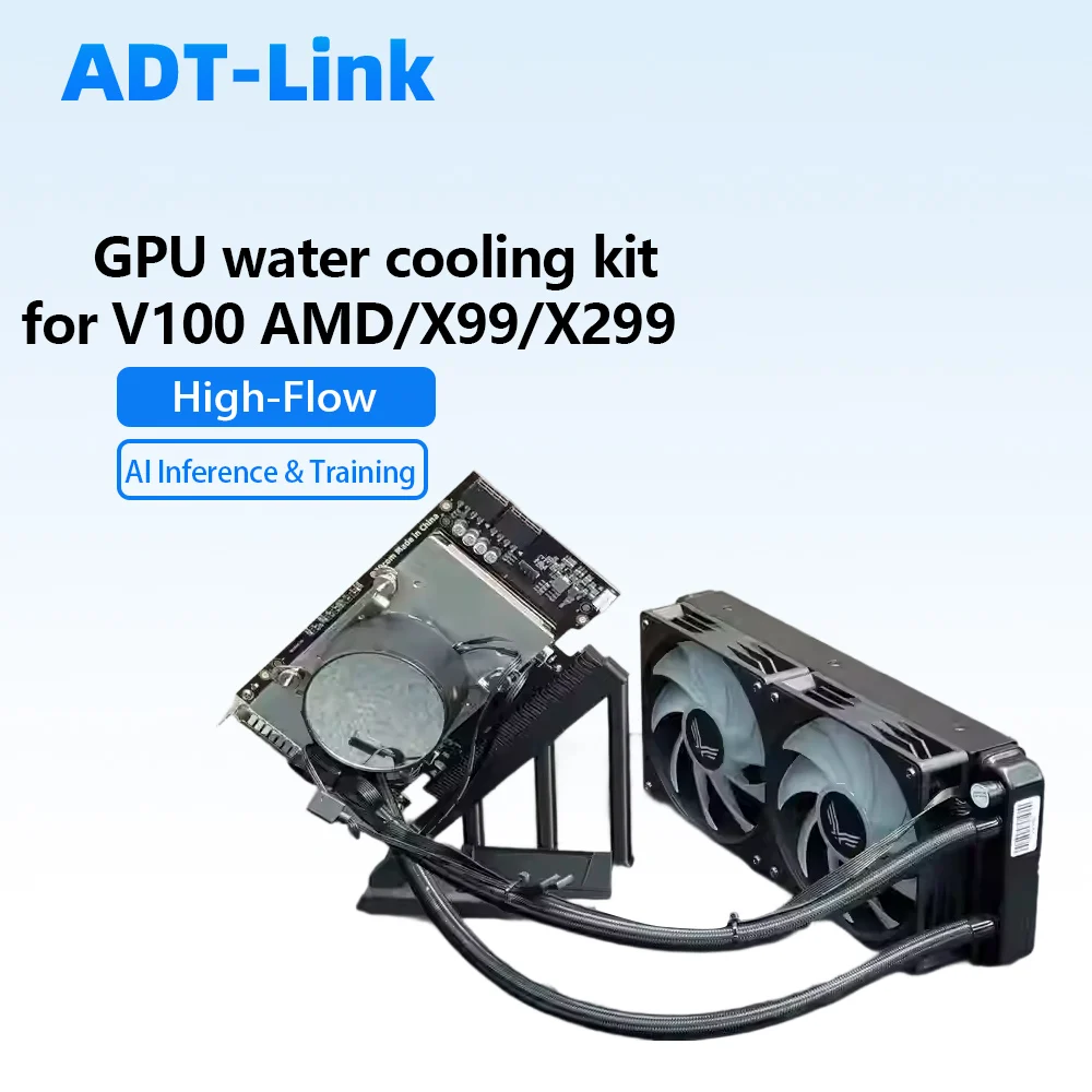 ADT V100 Wassergekühltes AIO-Kit GPU 16GB für NVIDIA Tesla KI-Inferenz-Training AMD X99 X299 Professionelle Workstation-Plattform Image