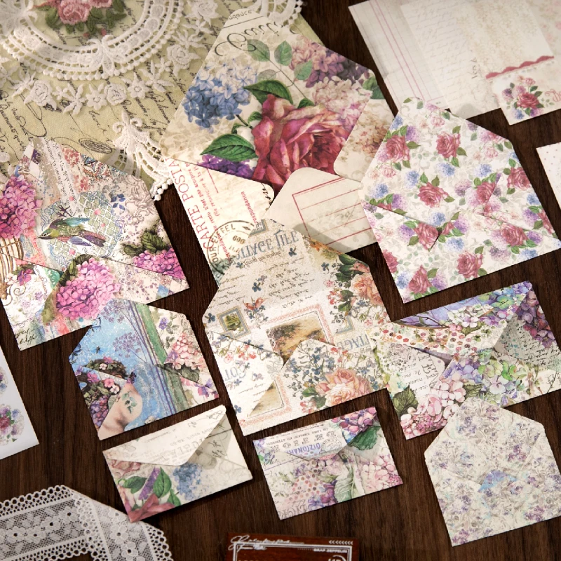 24 Stück Retro-Blumen-Umschlagaufkleber, 6 Stile, Island-Serie, ästhetische dekorative Aufkleber für Tagebuch, Scrapbooking, DIY-Bastelarbeiten Image