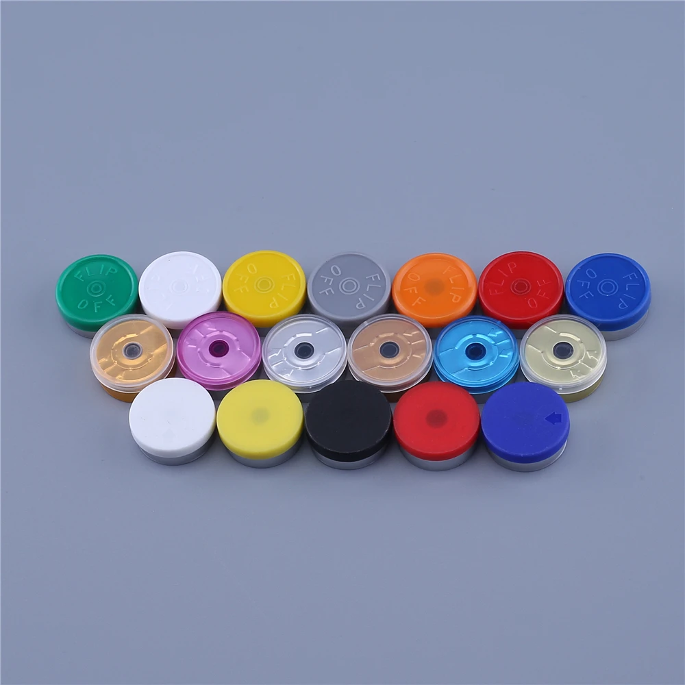 Bouchon de flacon médical en aluminium, 100/1000 pièces, bouchon de bouteille médical OD 20mm de diamètre, capuchon rabattable en aluminium