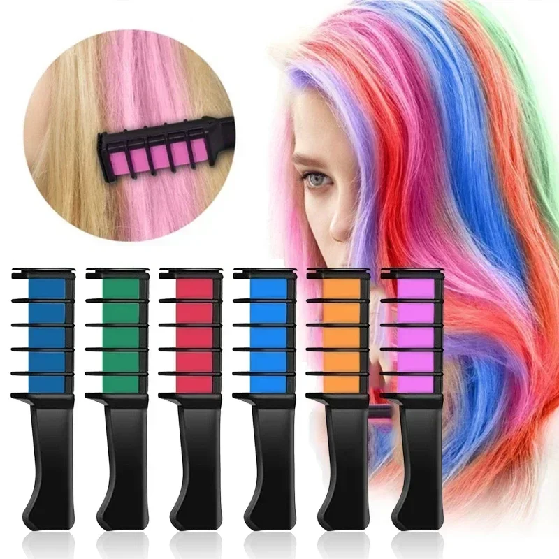 6/1 stücke Haarfarbe Kreide temporäre Haare färben, um graue Haare Mädchen Färbung Kamm Einweg Haar Mascara Frauen Färbung Pinsel zu bedecken Image