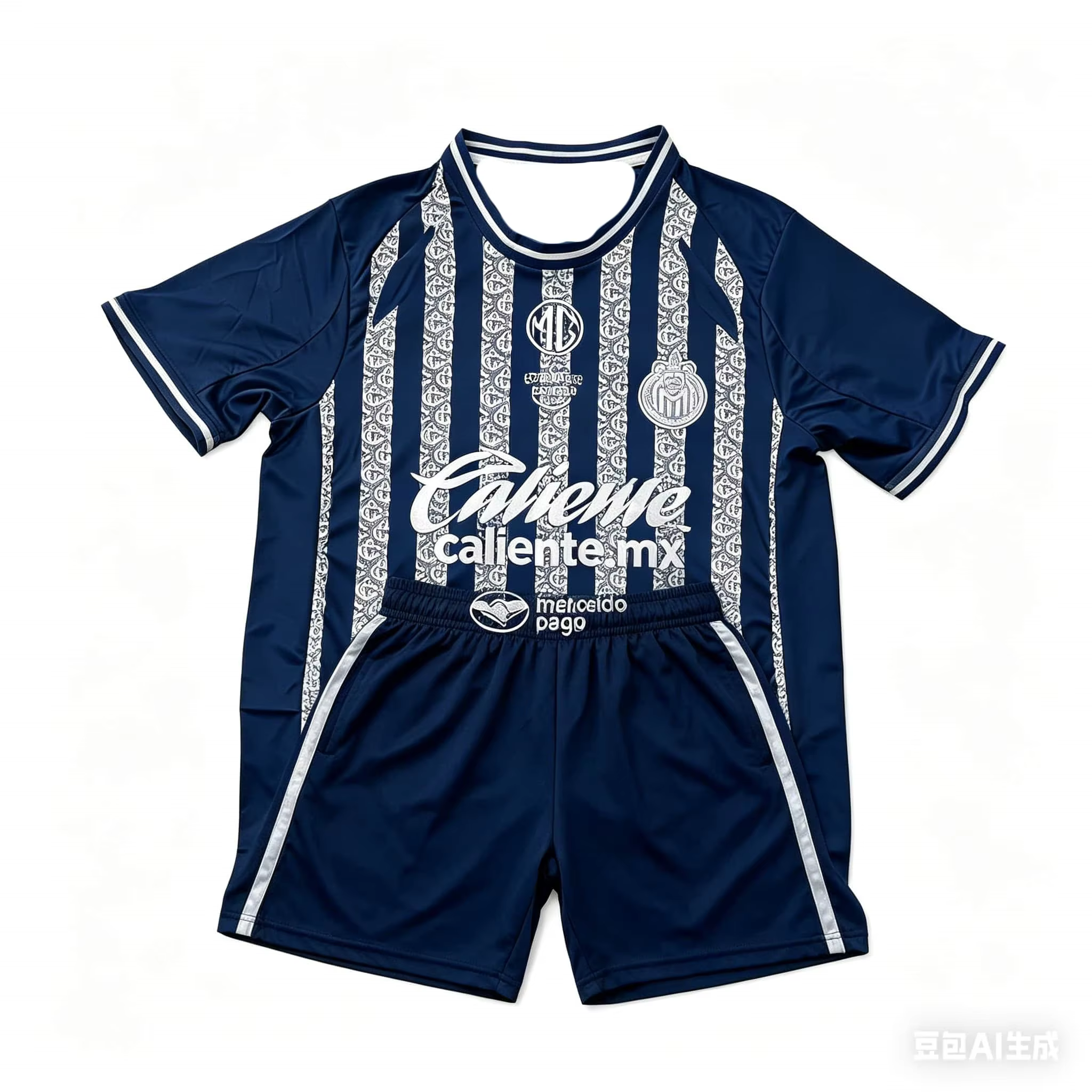 Retro Neuerscheinung Chivas Drittes Trikot T-Shirt Set Herren Jugendliche Erwachsene Atmungsaktiv Schwarz Weiß Grün Raglan-Ärmel Freizeithemd Image