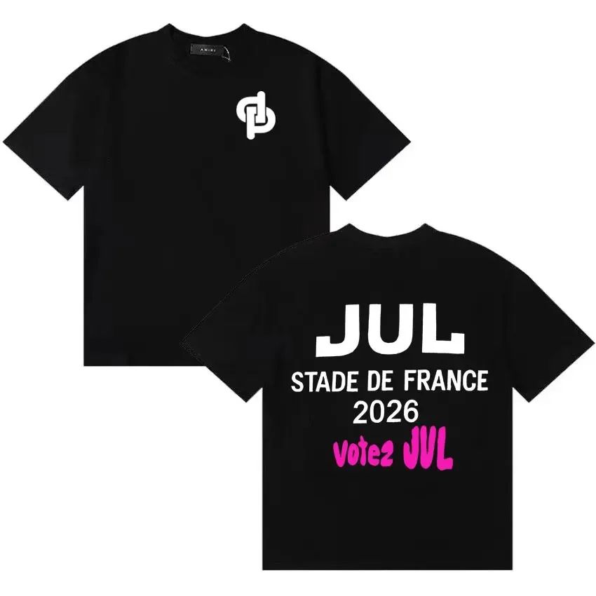 Rapper Jul Stade de France 2026 World Tour Merch T-Shirt, Unisex 100% Baumwolle Y2K Oversized Fan-Grafik Damen- und Herren-T-Shirt Image