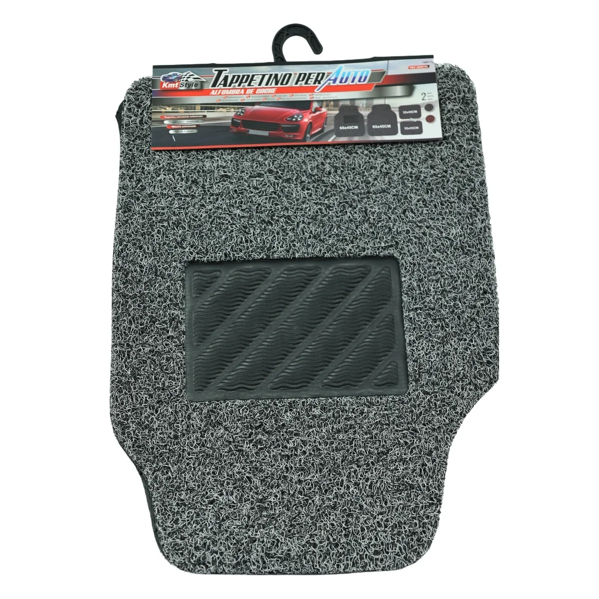 Set di 4 tappetini per auto neri, set di 4 tappetini per auto grigi, materiale in PVC, antiscivolo, resistente all'usura, impermeabile, facile da pulire, adatto a tutti i tipi di veicoli, auto