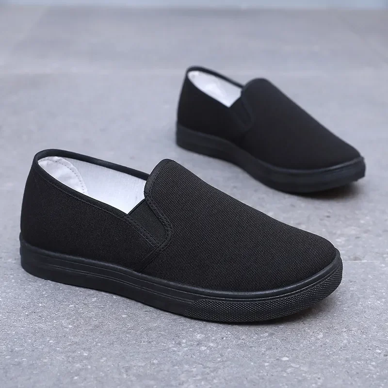 Frauen Mode Plus Größe Anti Skid Schwarz Leinwand Schuhe Student Schule Frühling & Sommer Weiß Slip auf Schuhe Zapatos De Mujer a141