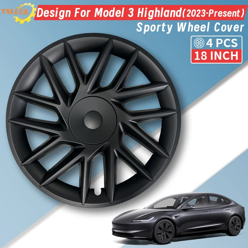 Set di 4 Copricerchi da 18 Pollici per Tesla Model 3 Highland 2023–Presente, Stile 22nd, Copriruota Sostitutivo, Accessori per Cerchioni Completi