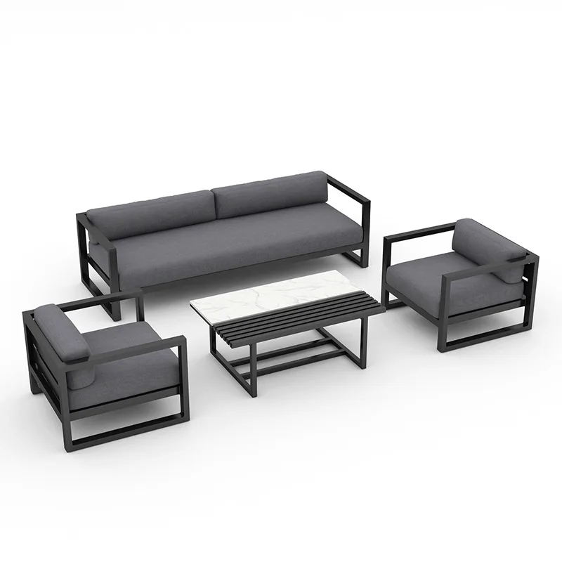 Outdoor sofa corner outdoor courtyard garden terrace simple model room Chinese chair waterproof sun aluminum alloy furniture