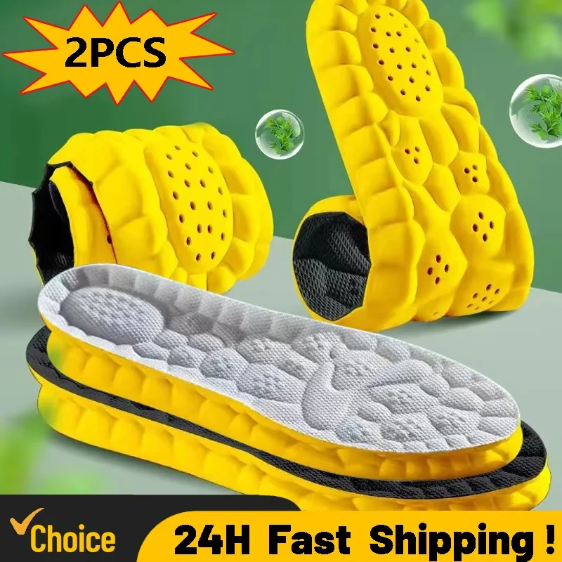 Solette Sportive con Tecnologia 4D Cloud per Scarpe, Suola in PU Morbida e Traspirante, Ammortizzazione e Assorbimento degli Urti, Solette Ortopediche per la Cura delle Calzature