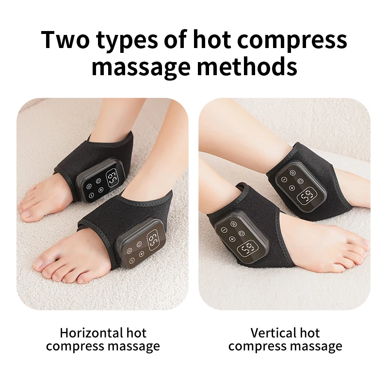 Masseur électrique pour les pieds et les mains avec vibration, compresse chaude pour la cheville, le genou, le pied, relaxation portable, rechargeable, relaxation profonde